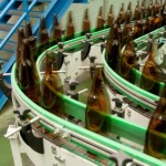 Bottles on production line