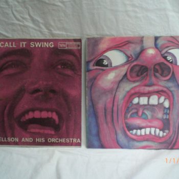 Louis Bellson on the left, King Crimson on the right.