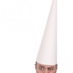 Dunce cap on man