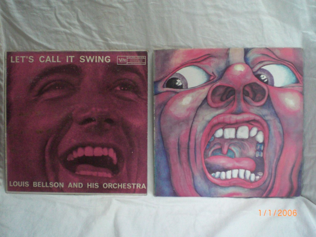 Louis Bellson on the left, King Crimson on the right.
